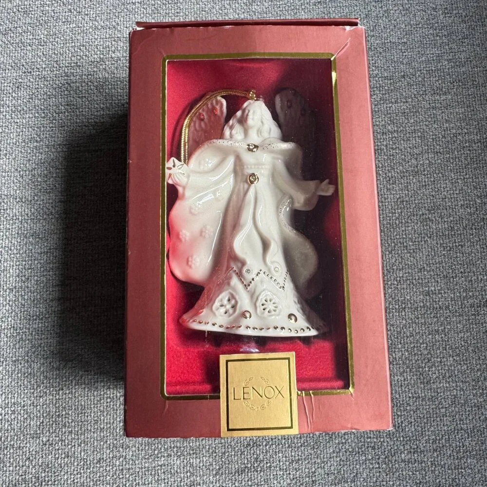 Lenox Florentine Porcelaine Pearl Angel Ornament New in Box